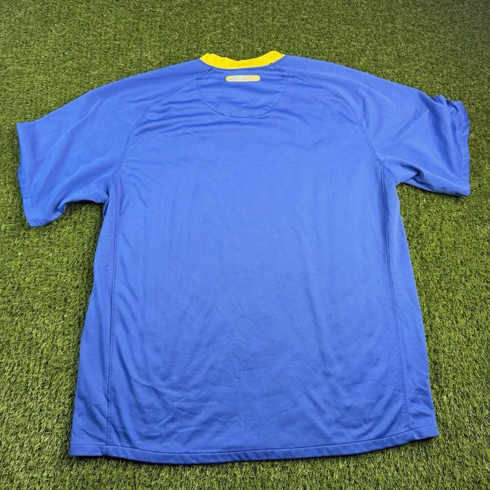 Nike Brazil 2010 World Cup Away Soccer Jersey Mens XL Blue Dri-Fit 371438-493